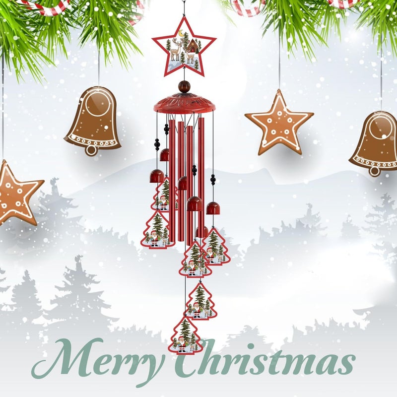 Howarmer Christmas Wind Chimes for Outside, 35'' Metal Christmas WindChimes Gifts for Women/Men, Decoration for Outdoor, Home, Garden, Patio, Backyard - Image 5